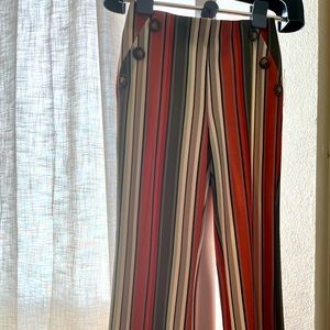 Size xsmall high rise, wide bottom sailor pants. Pin striped. Like new.